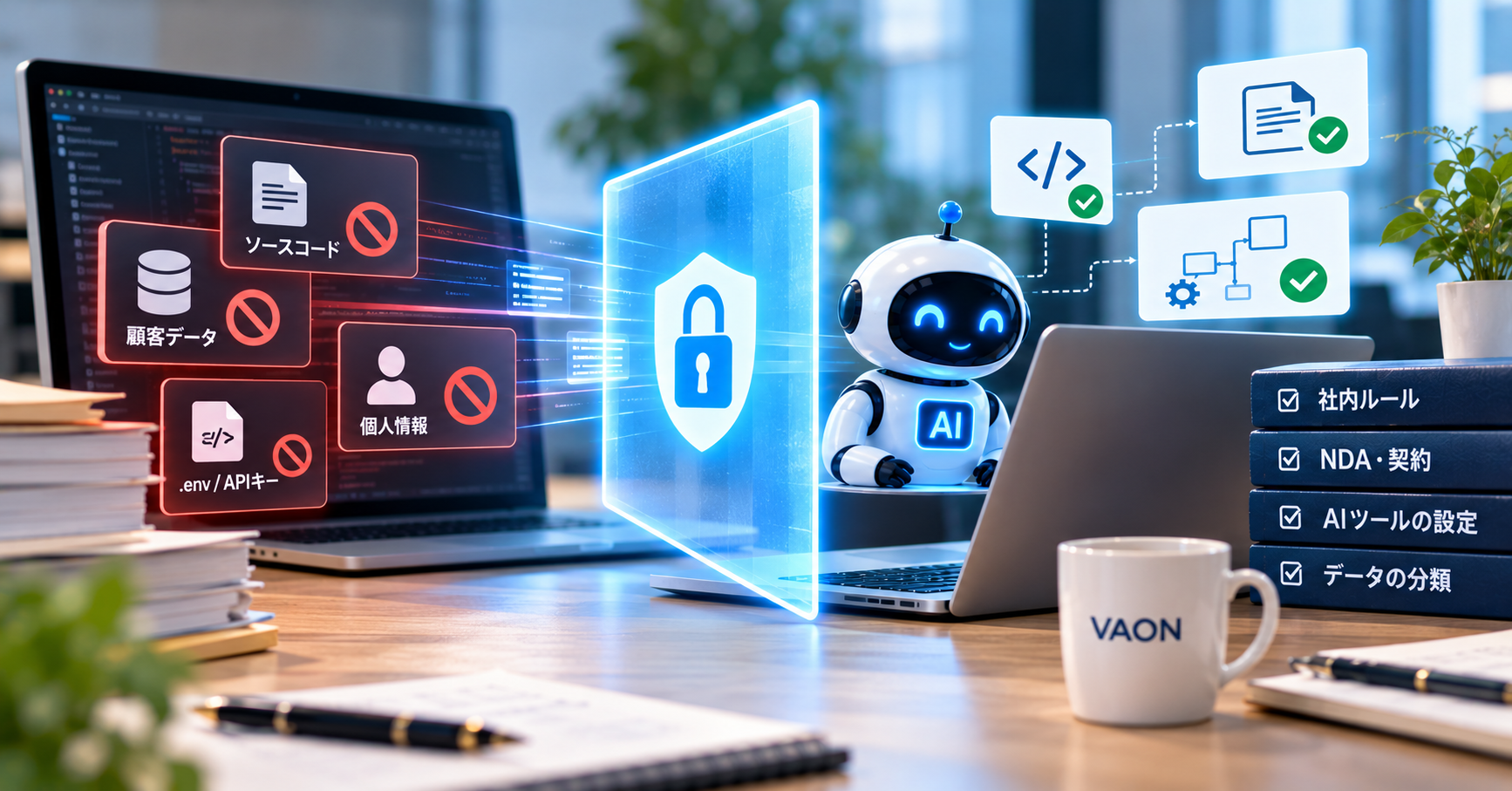 AI開発の情報漏えい対策　顧客データとソースコードをAIに渡す前に決めること